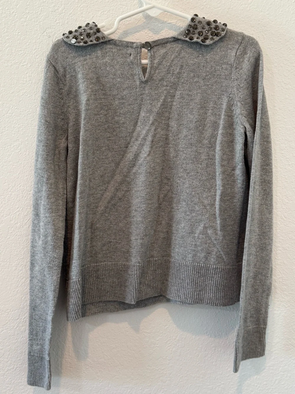 GAP Kids Light Gray Sweater with Beaded Collar